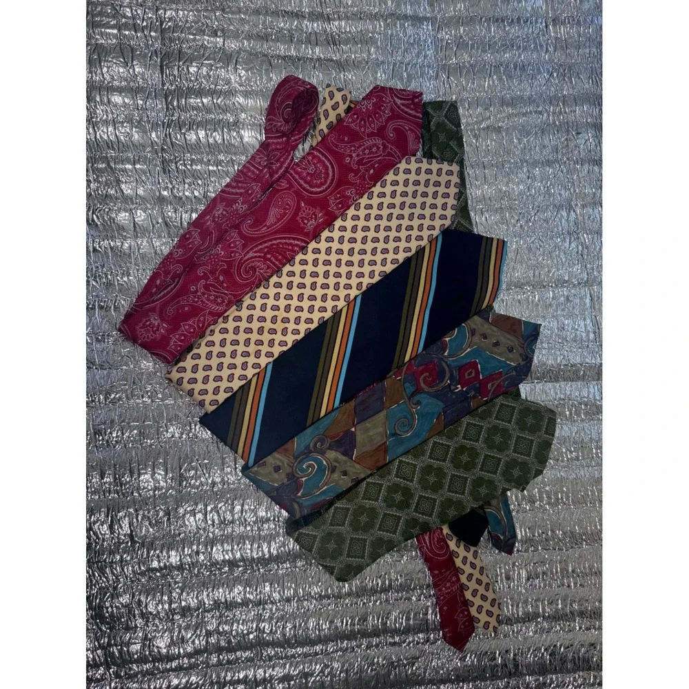 Lot of 5 Mens Silk Neck Ties Ted Baker Polo Ralph Lauren Paisley Stripe Vintage